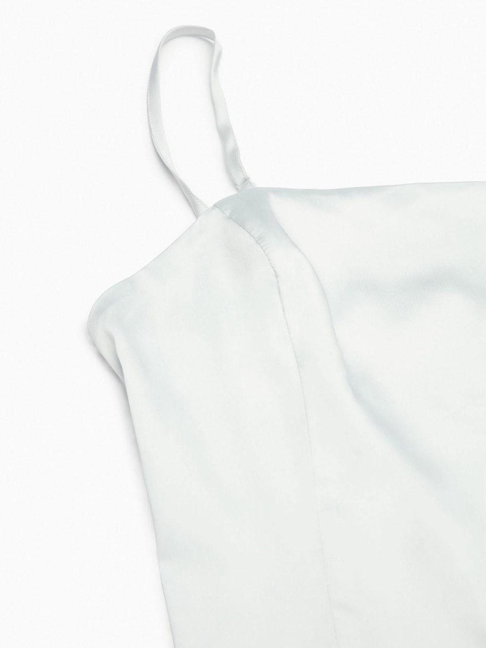 Aritzia Sunday Best Shimmer Satin Camisole - Grey Sky Spaghetti Strap Tank - Picture 3 of 10